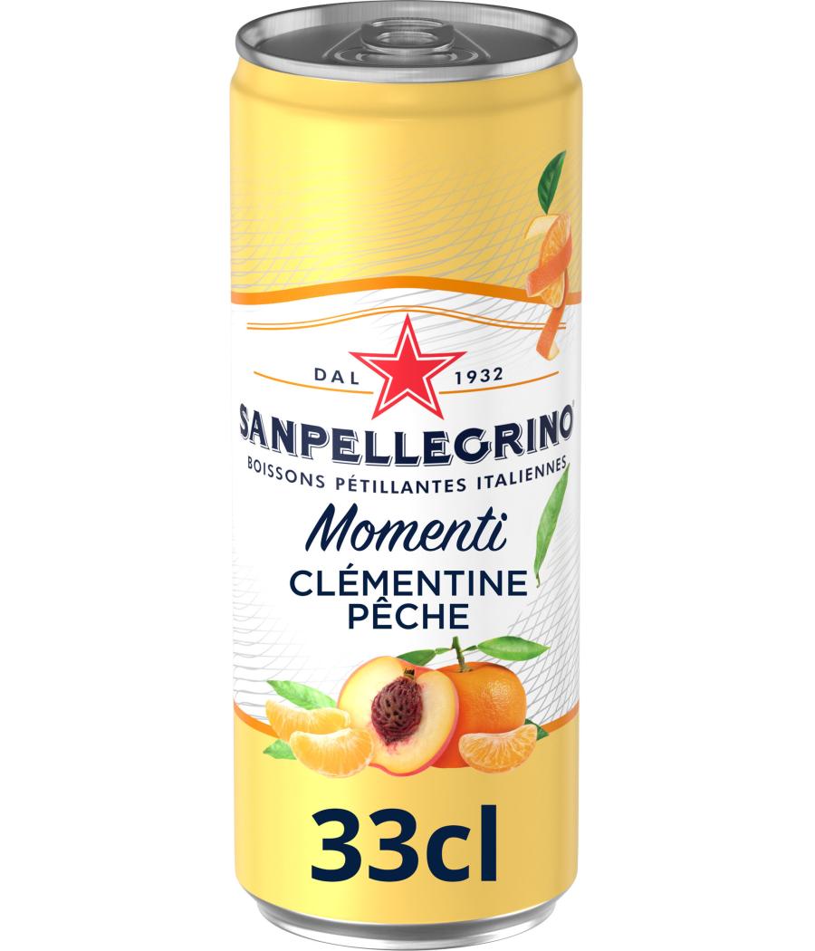 BOISSON MOMENTI GAZEUSE AROMATISE CLEMENTINE PECHE SANPELLEGRINO 33CL
