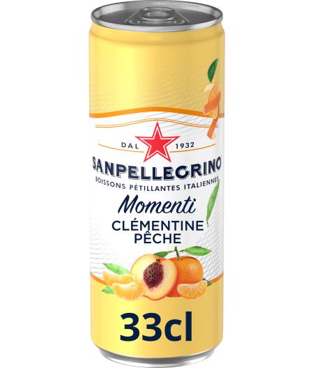 BOISSON SANPELLEGRINO MOMENTI GAZEUSE AROMATISE CLEMENTINE PECHE 33CL