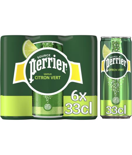 PERRIER EAU GAZEUSE AROMATISEE CITRON VERT 6X33CL